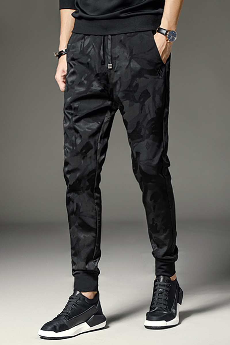 mens black camo joggers