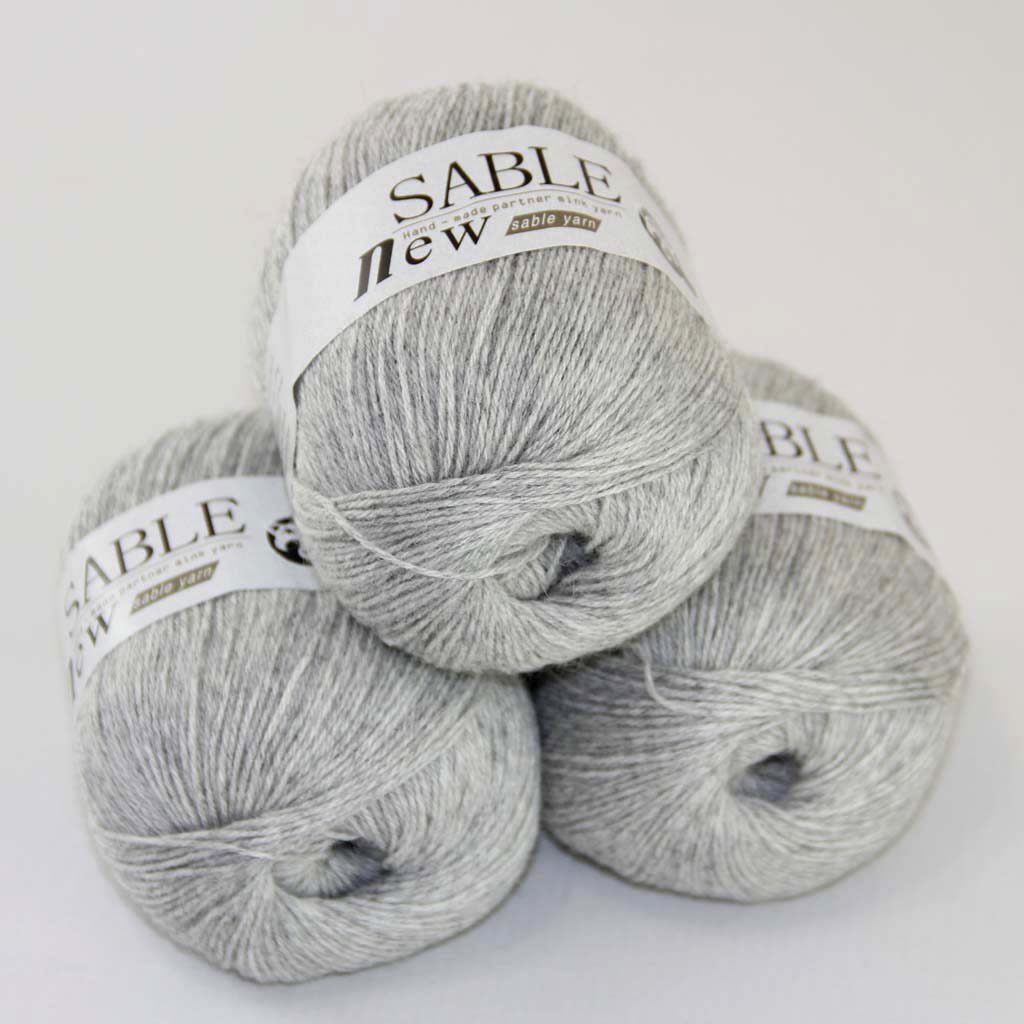 

Sale 3X50g Super Soft Pure Sable Cashmere Wrap Shawls Hand Knitted Wool Crochet 243-yarn C, Gray 02