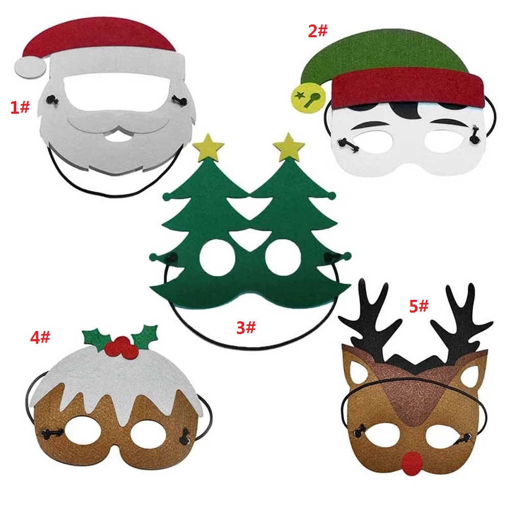 

Brand New Christmas Mask Santa Claus Mask for adult and kids Xmas Christmas reindeer tree shape Mask Christmas decoration Party favors, Silver