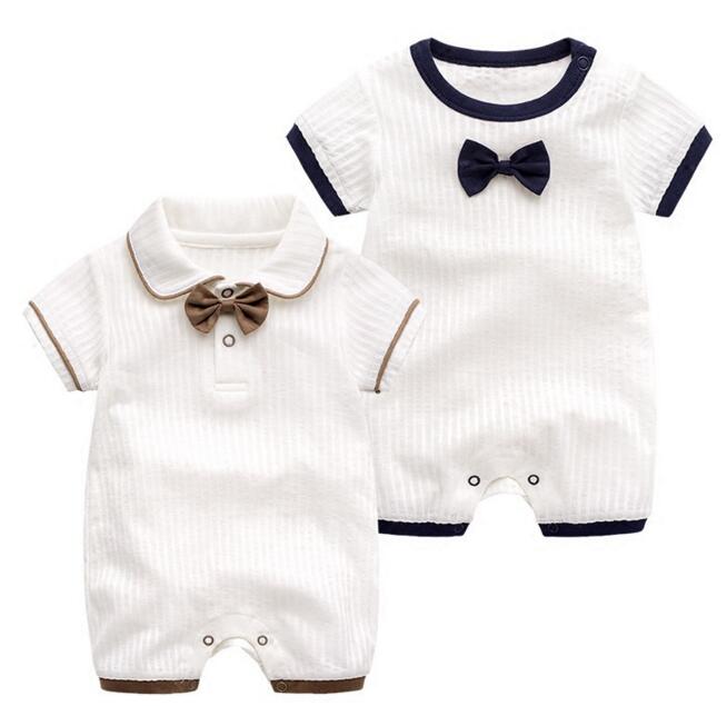 

Ins NEW Summer infant Kids romper short sleeve pet pan collar gentleman boy Romper 100% cotton baby Climb summer romper baby clothing, As picture/please order as 4 multiple