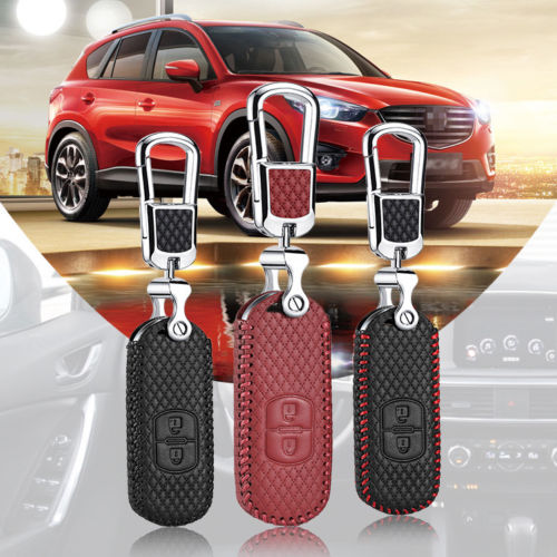 

For Mazda 2/3/6 CX-5 buttons Smart Key Keyless Remote Entry Fob Case Key Chain, Red