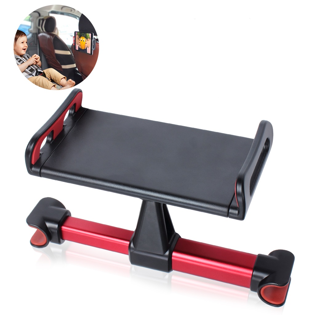

Car Cell Phone Mounts Auto Vehicle Chair Seat Back Headrest Smartphone Ipad Holder Bracket Rotatable Adjustable Table Seat Stands, Red