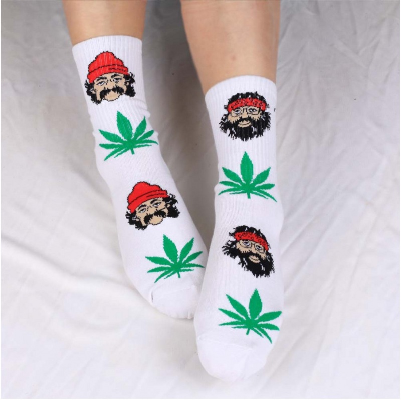 

Unisex Christmas plantlife socks men women high quality cotton cartoon socks skateboard hiphop maple leaf sport socks wholesale, Grey