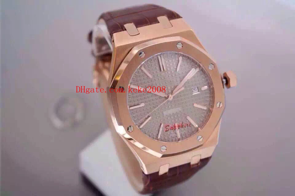 

9 color High quality Watch N8 Factory 41mm 15400 15400OR.OO.D002CR.01 Leather Bands Strap Asia Transparent Mechanical Automatic Mens Watches
