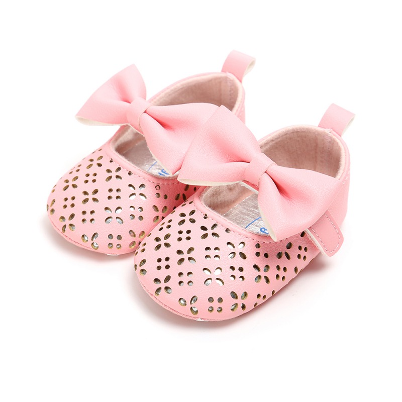 

Baby Toddler Shoes Infant Newborn Flower Soft Sole Kid Girls Baby Cute Bow Crib Shoes Prewalker -18 Months, Pink