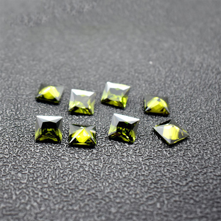 

Square Princess Cut Olive CZ 2x2mm-10x10mm 10 Sizes High Quality 3A Cubic Zirconia CZ Loose Diamond Wholesale For Jewelry Making 500pcs/lot