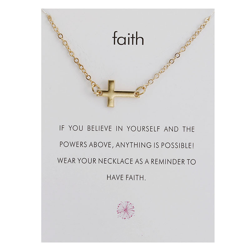

Cross Pendants With Gift Card Gold Silver Color Lateral Cross Pendant Necklace Fashion Alloy Necklace Cross Jewelry