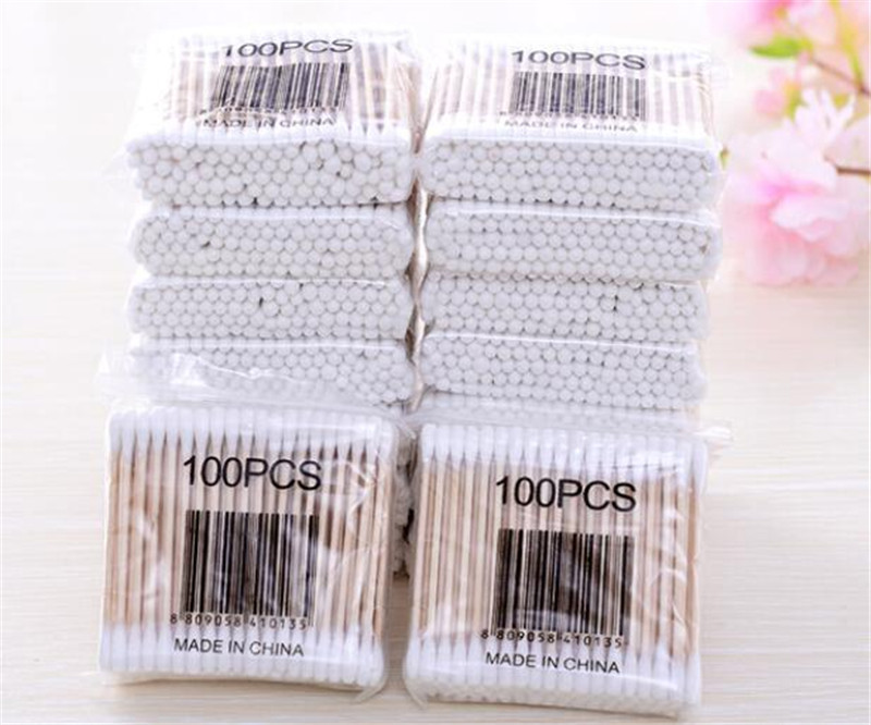 

Women Beauty Makeup Cotton Swab Double Head Cotton Buds Make Up Wood Sticks Nose Ears Cleaning Cosmetics Health Care