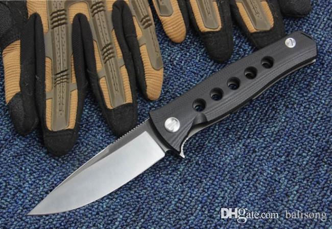 

Shirogorov knife D2 blade G10/ steel handle Ball bearing system hand-polished folding knife knives 1pcs