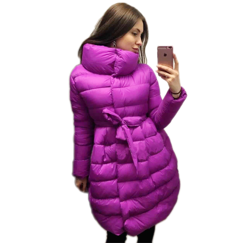 

2017 Women's Winter Jacket Long Female Parka Coat Fashion Warm Outwear Thick Coats Black Women Jackets Women's Coat Jacket, Purple