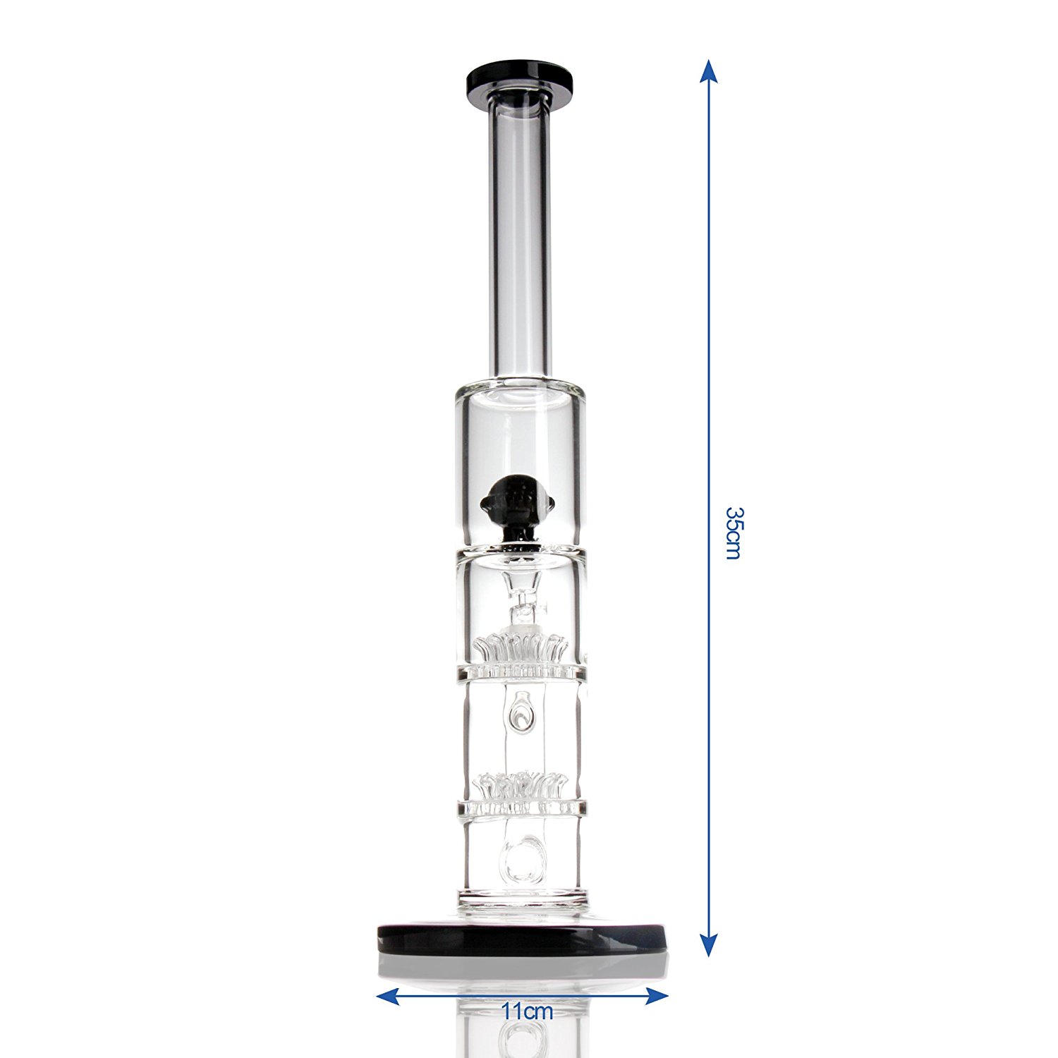 

2018 High Quality Exquisite Three Layer Percolator Glass Water Pipe Smoking Bong Oil Rigs Bong Height 35cm