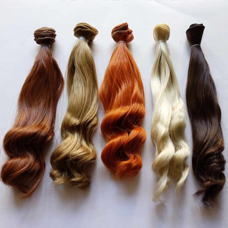 

Hot Sale 5PCS/LOT BJD Hair Curly 25CM Synthetic Hair For Doll Wigs DIY