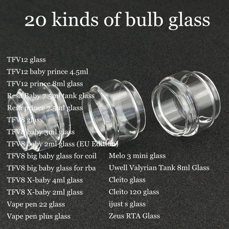 

Fat Extend Replacement Bulb Bubble Glass Tube for TF12 prince Resa TFV8 big baby RBA X-baby Vape pen 22 plus Valyrian Cleito 120 Zeus Tank