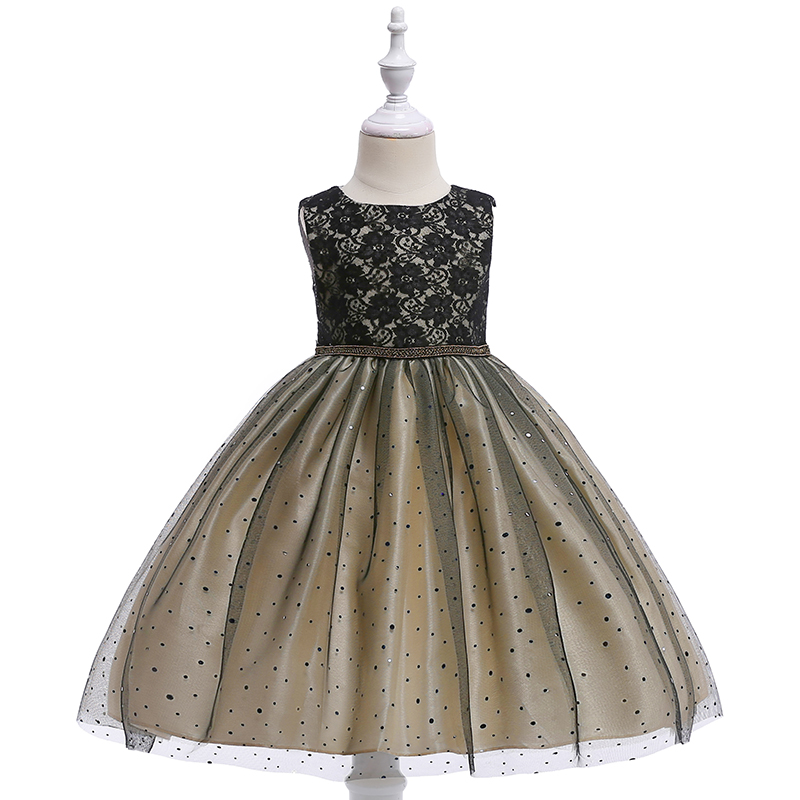 Nowa kolekcja Suknie Dzieci Księżniczka Koronki Dziewczyny Koranki Suknie Cekiny Model Wydajność Sukienka Koronkowa Dresses Moda Design