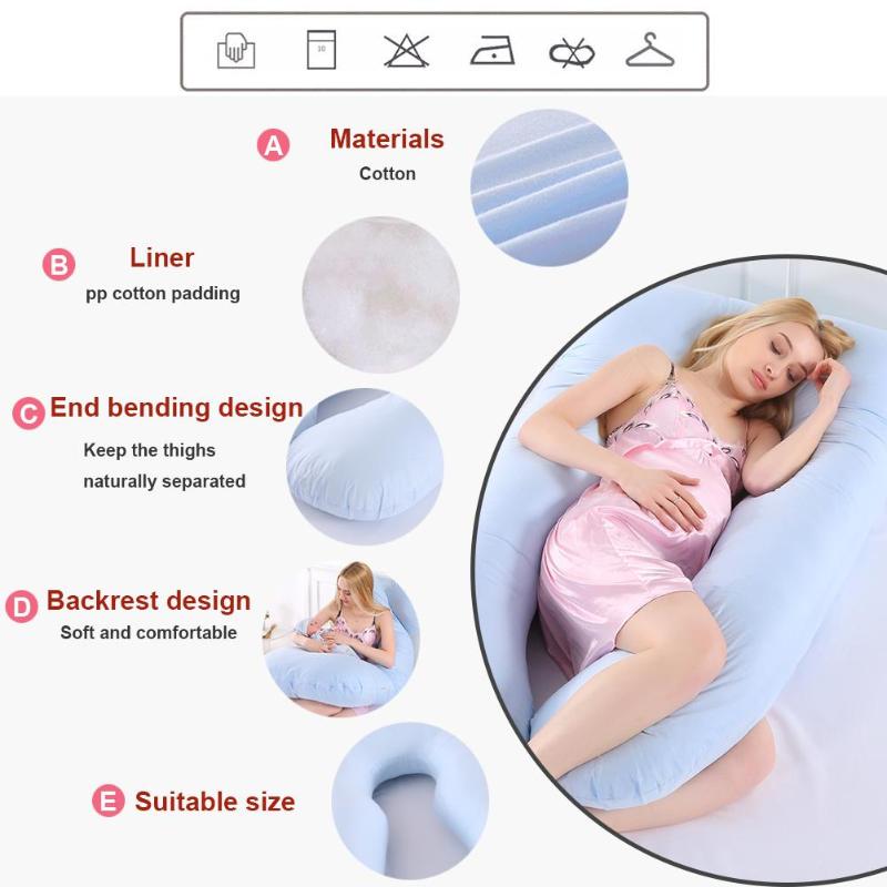 

Sleeping Support Pillow For Pregnant Women Body Pure Cotton Pillowcase U Shape Maternity Pillow Pregnancy Protector Side Sleeper