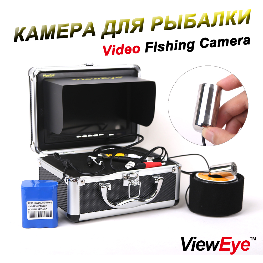 

ViewEye Visible Fish Finder Underwater 1000TVL 7" Color 12 LED Lights Controllable Under Water Monitor Video Camera For Fishing
