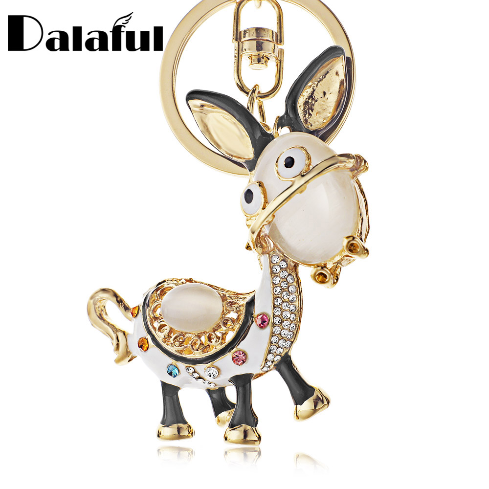 

Key Rings Fashion Enamel Donkey HandBag Pendant Crystal Keyrings Keychains For Car Purse Bag Buckle Party Gift Chains Holder K243