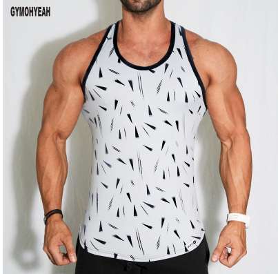 

new Mens Bodybuilding Tank Tops sleeveless Shirt male Gyms Fitness vest Undershirt sportswear printing Tank Top men clothing
