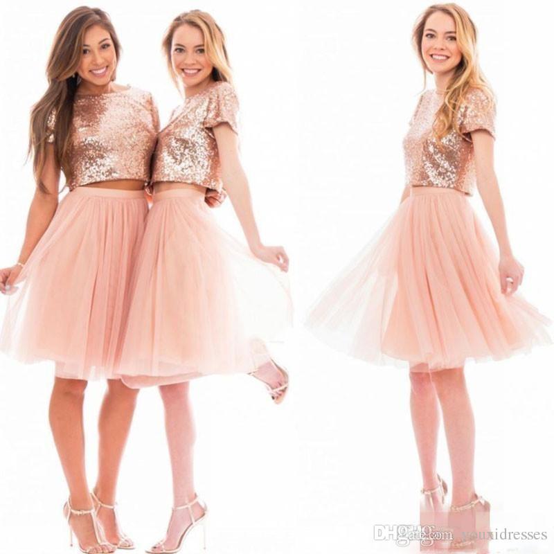 junior bridesmaid dresses rose gold