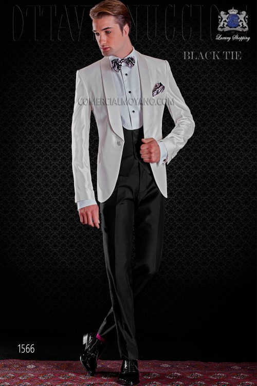 New Style Ivory Men Wedding Tuxedos Shawl Lapel One Button Groom Tuxedos 2019 Fashion Men Dinner/Darty 3 Piece Suit(Jacket+Pants+Tie+Vest)27