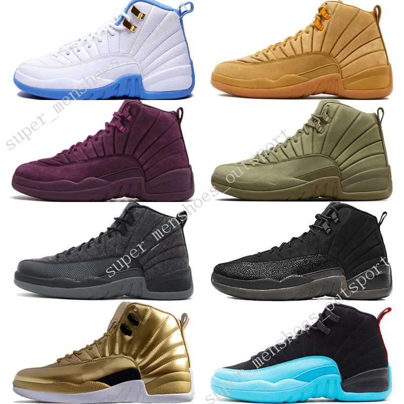 12 12s mens basketball shoes Michigan Bulls College Navy Vachetta Tan Dark Grey Bordeaux French Blue men Sports sneakers trainers WOMENS