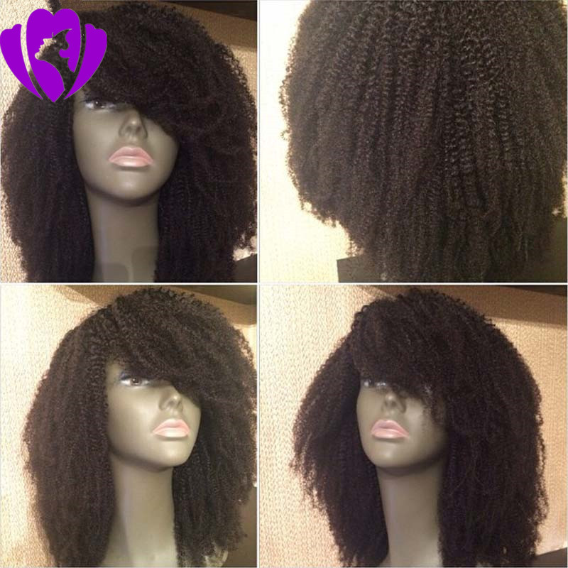 

New style afro kinky curly hair lace front wig synthetic black white 7 colors Heat Resistant Halloween short wigs with bangs