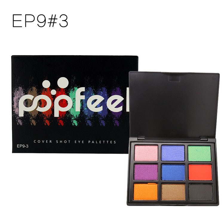 

3 Styles POPFEEL 9 Colors Matte Eyeshadow Palette Foundation Makeup Eye Shadow Long lasting Waterproof Maquiagem Cosmetics, As picture