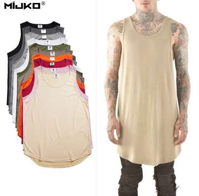

Tank Top Men Hip Hop Extend Long Tanktop Mens Summer Cotton Vest Sleeveless Solid Tops Fashion Regatas Masculino