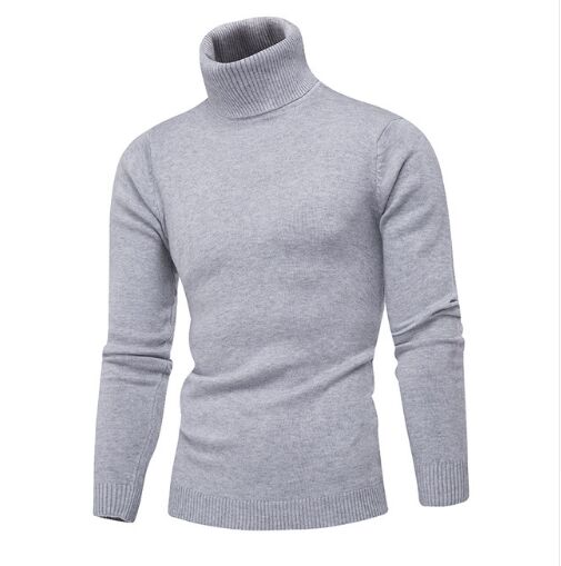 Pull en laine standard pull hommes Casual couleur unie mode chandails simples hommes col roulé confortable hommes chandail XXL