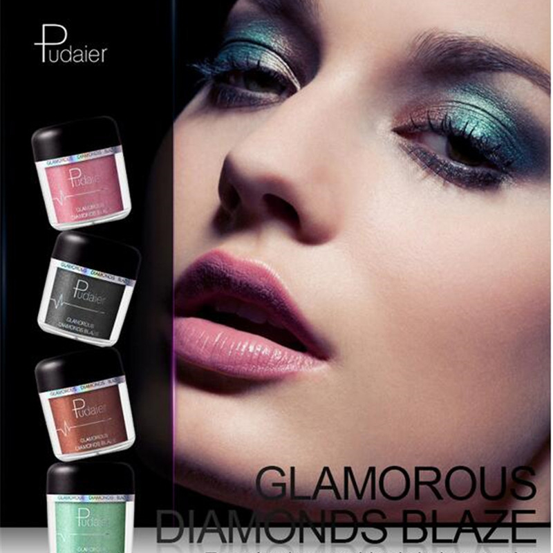 

28colors PUDAIER New metallic glitter eye shadow single waterproof eyeshadow Easy to Wear makeup matte Shimmer Eye Shadow free shipping, Charm 28 colors optional