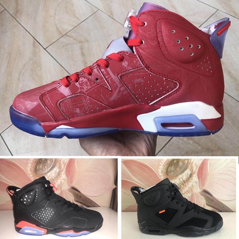 

6S infared mens basketball shoes Black red 6 Hare sneakers outdoor sports trainer tennis shoes With box size 41-47, # 1 hare