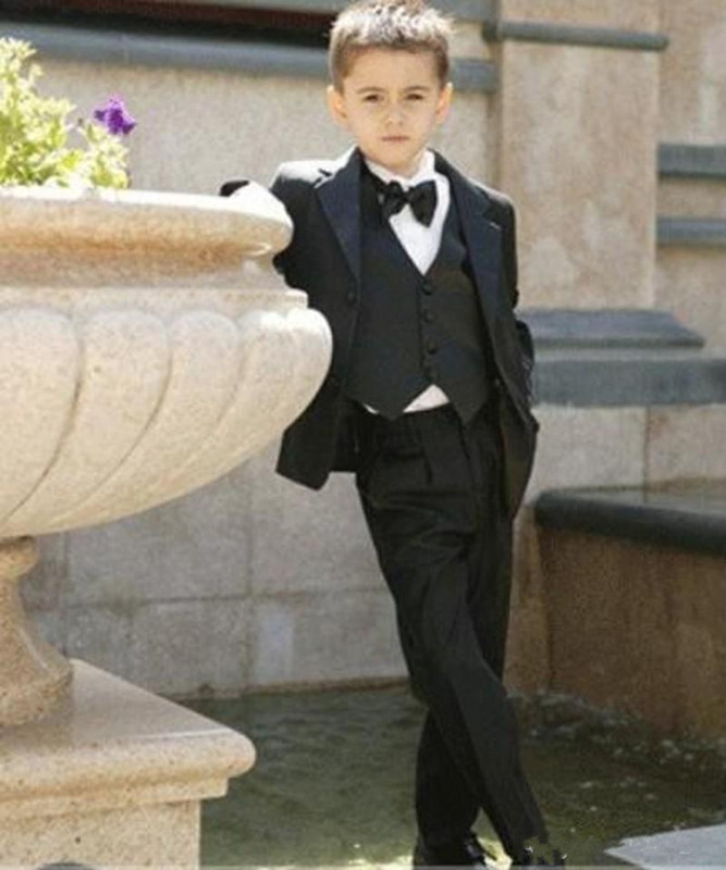 

Cool Black Boy's Formal Occasion Tuxedos New Cheap Little Men Suits Kids Wedding Party Tuxedos Boy's Formal Suit (Jacket+Tie+pants+vest), Sliver