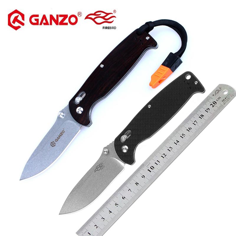 

Firebird Ganzo G7412-WD2 G7412-CF 440C blade Wood Or Carbon Fiber handle folding knife outdoor tactical camping tool Hunting Pocket Knife