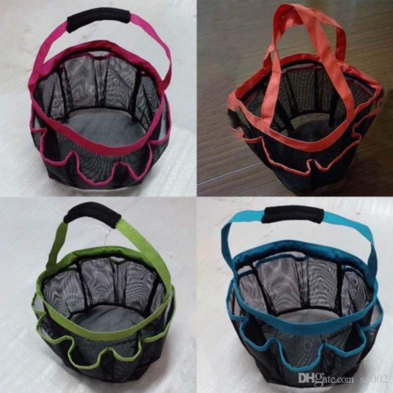 

8 Pocket Mesh Shower Caddy Tote Eco Friendly With Handle Dirty Clothes Wash Bag Plastic Folding Storage Baskets High Capacity 10 5wx ZZ