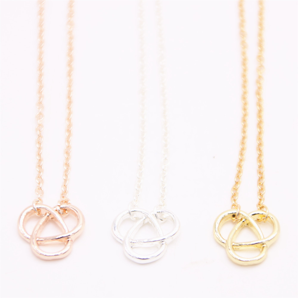 

Fashion Cross Flower shape pendant necklace for women Smooth Surface Design Gold Silver Rose Three Color Optional