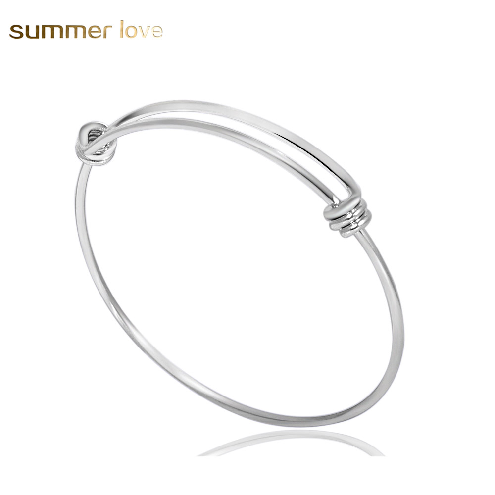Réglable En Acier Inoxydable Extensible Fil Torsadé Bracelet Bracelet Pour Enfants Femmes DIY En Gros Mode Simple Bracelet Pour Femmes Bijoux