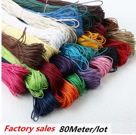 

Hot 80 Meter Waxed Cotton Beading 18 color Jewelry making Cord Rope 1mm For Bracelet Necklace Diy B00440