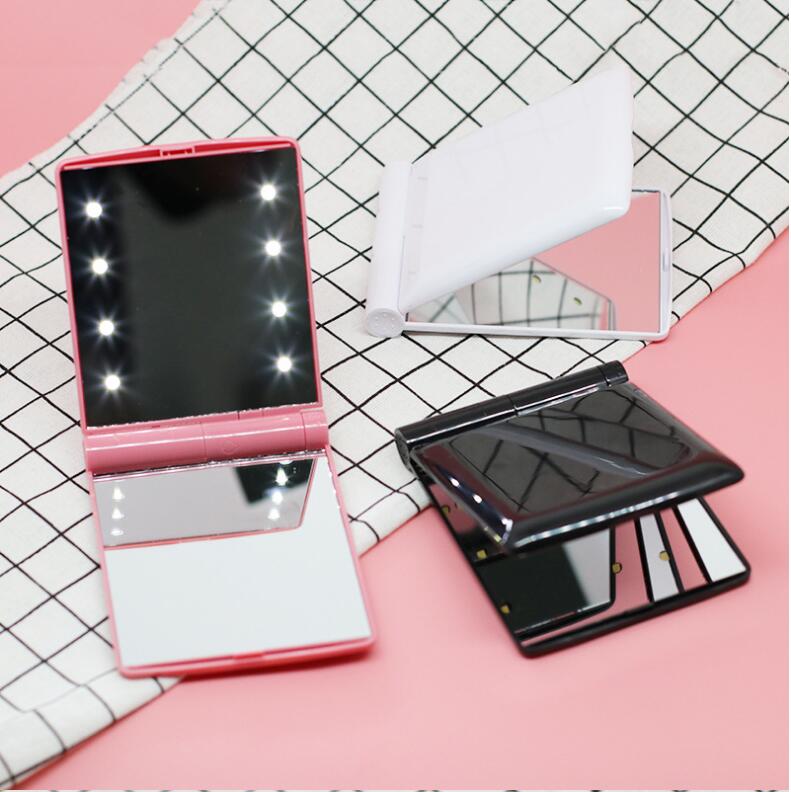

Vanity Lighted Makeup Mirror Portable Makeup Kit Double Side Mini Size Vanity Mirror Foldable 2018 New