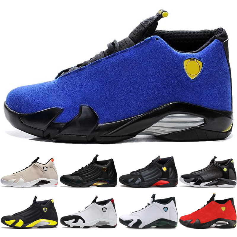 

2018 Hot 14 14s mens Basketball Shoes Desert Sand DMP Last Shot Indiglo Thunder Blue Suede Oxidized Grey White mens Sports Sneakers women, #11 candy cane