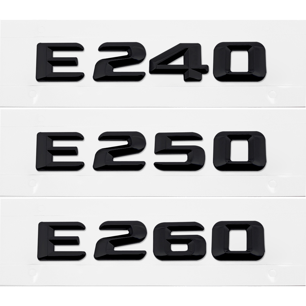 

Car Rear Sticker Number Letter Emblem Badge Accessories For Mercedes Benz E Class E240 E250 E260 300SE 500SEL W203 W211 W212, Black