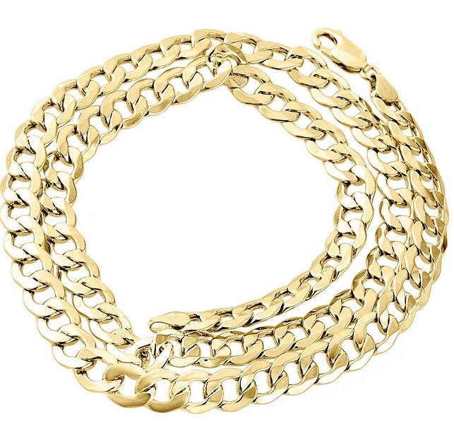 1//10th 10k or Jaune Diamant Cut Figaro Style Chaîne Collier 5.0 mm 18-24 Ins