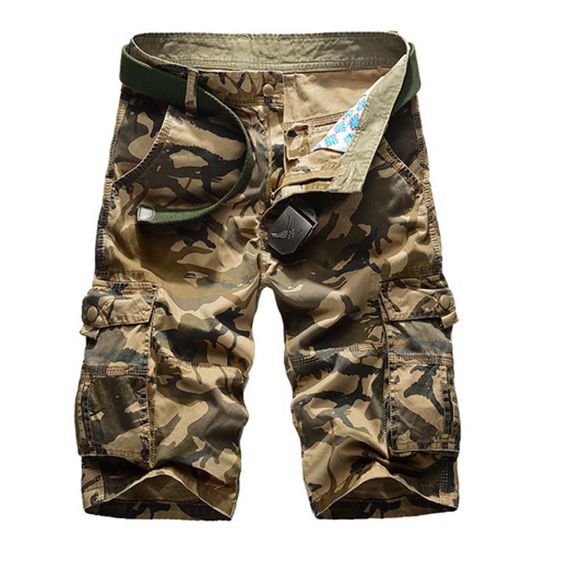 

Hot Sale 2018 Men's Camouflage Shorts Men Plus Size Millitary Army Mens Shorts Loose Casual Men Cargo Homme, Khaki