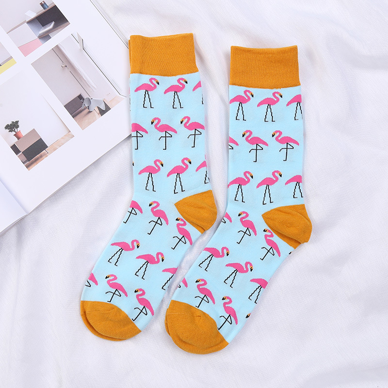 

Flamingo Design Unisex Cotton Socks Knee High Happy Casual Sock Fashion Medium Stockings For Gifts High Quality 4 1mz Z, As show
