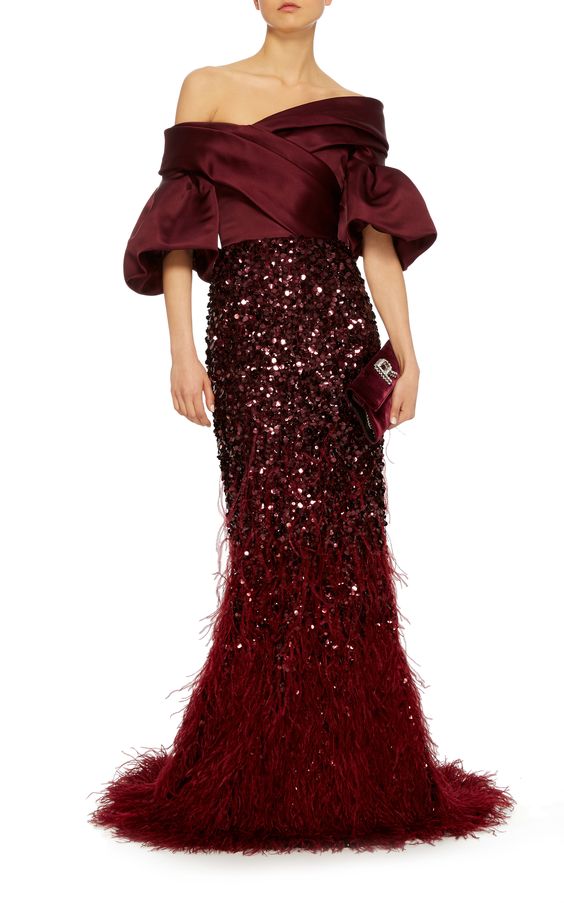 

Evening dress Yousef aljasmi Kim kardashian Puffy sleeve Off-Shoulder Beaded Tassles Long dress Almoda gianninaazar ZuhLair murad 0054, Same with picture