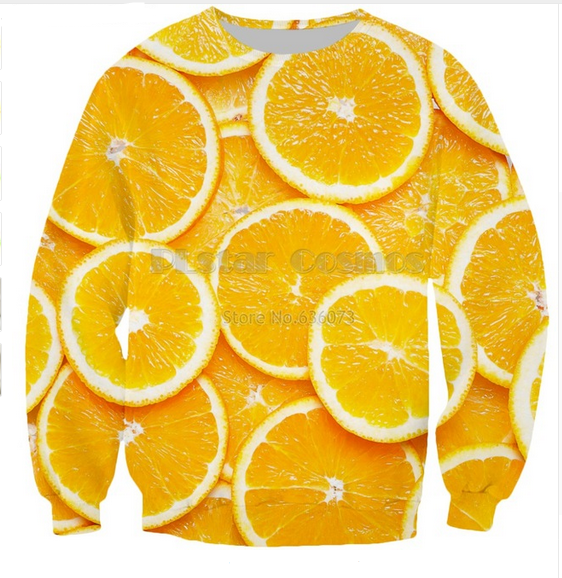2018 Nouvelle Mode À Capuche Fruits Orange Drôle 3D Impression Hommes Femmes Casual Pulls Livraison Gratuite SZ013