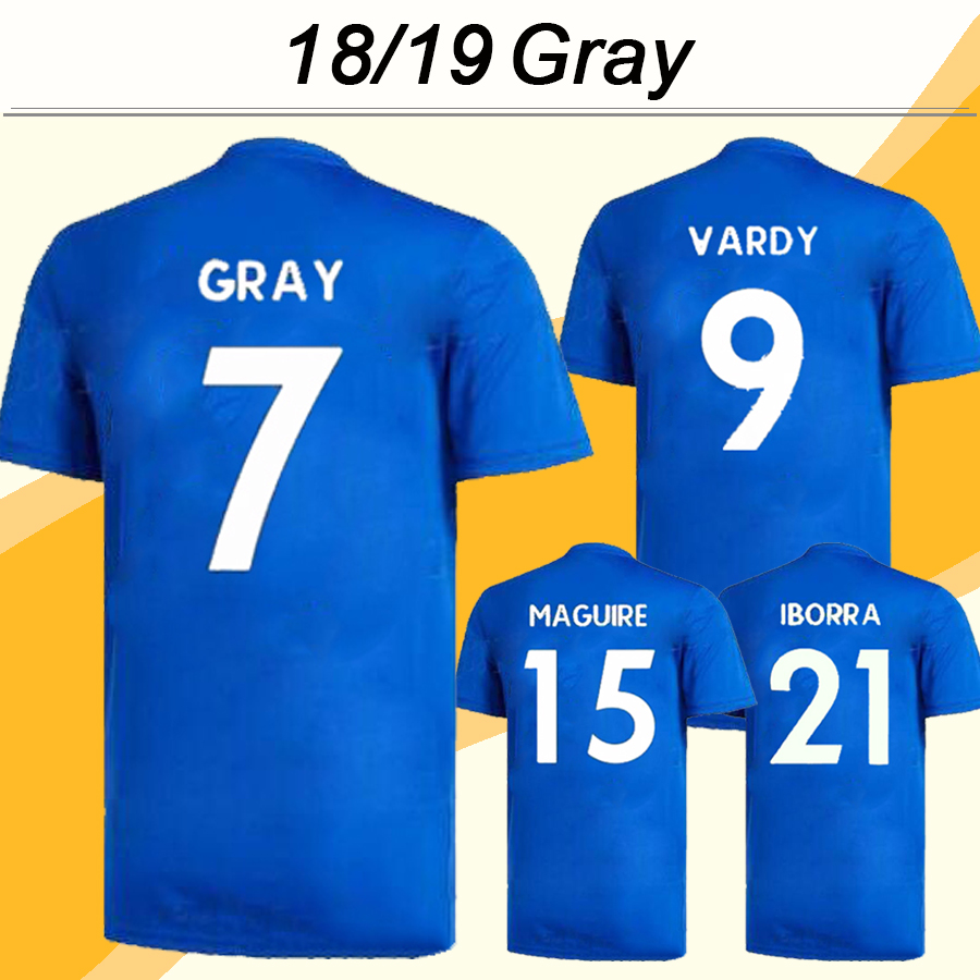 

2018 19 MADDISON MAGUIRE Soccer Jerseys MORGAN VARDY OKAZAKI Home Mens Football Shirts GRAY IBOEEA Short Sleeve Uniforms, Qm3458 1819 home