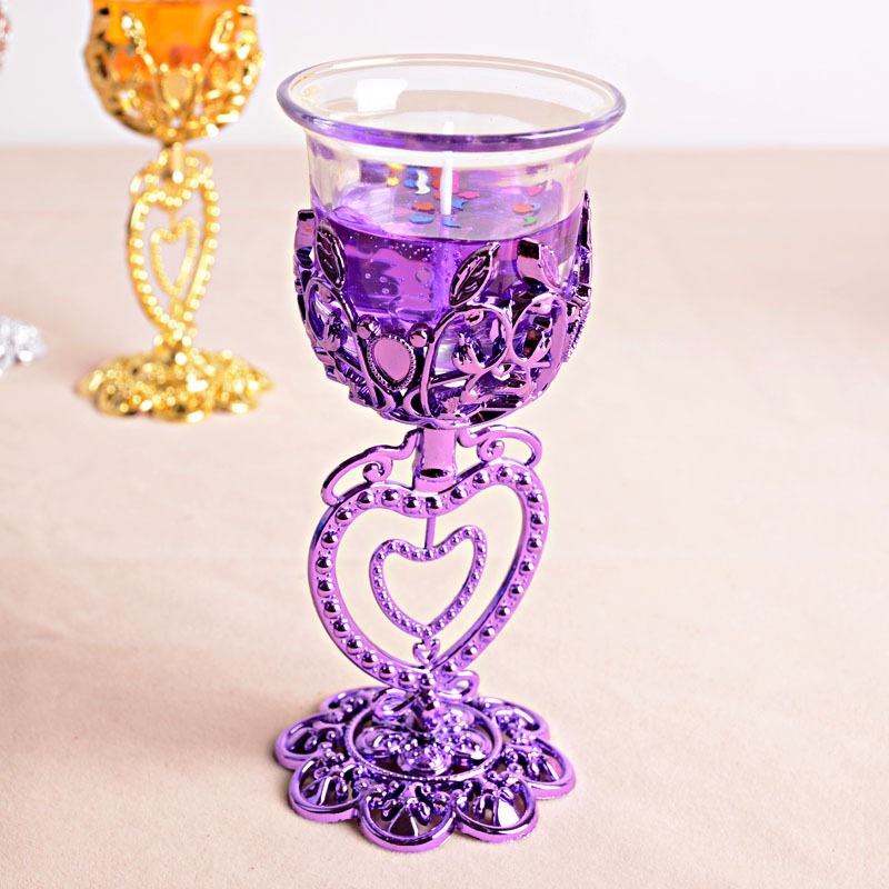

Goblet Candle Holder Heart Flower For Birthday Wedding, Multi