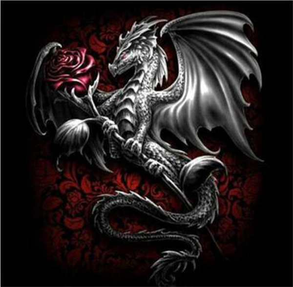 

Rhinestone full round diamonds embroidery animal flower rose dragon diy diamond painting cross stitch kit home mosaic decoration ro0079