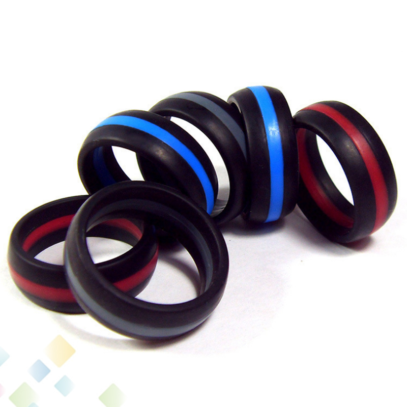 

Stripe Ring Vape Band Rubber Silicon Rings Blue Red Grey 3 Colors fit Atomizers RDA vape mods cartridges Tank e cigarette DHL Free