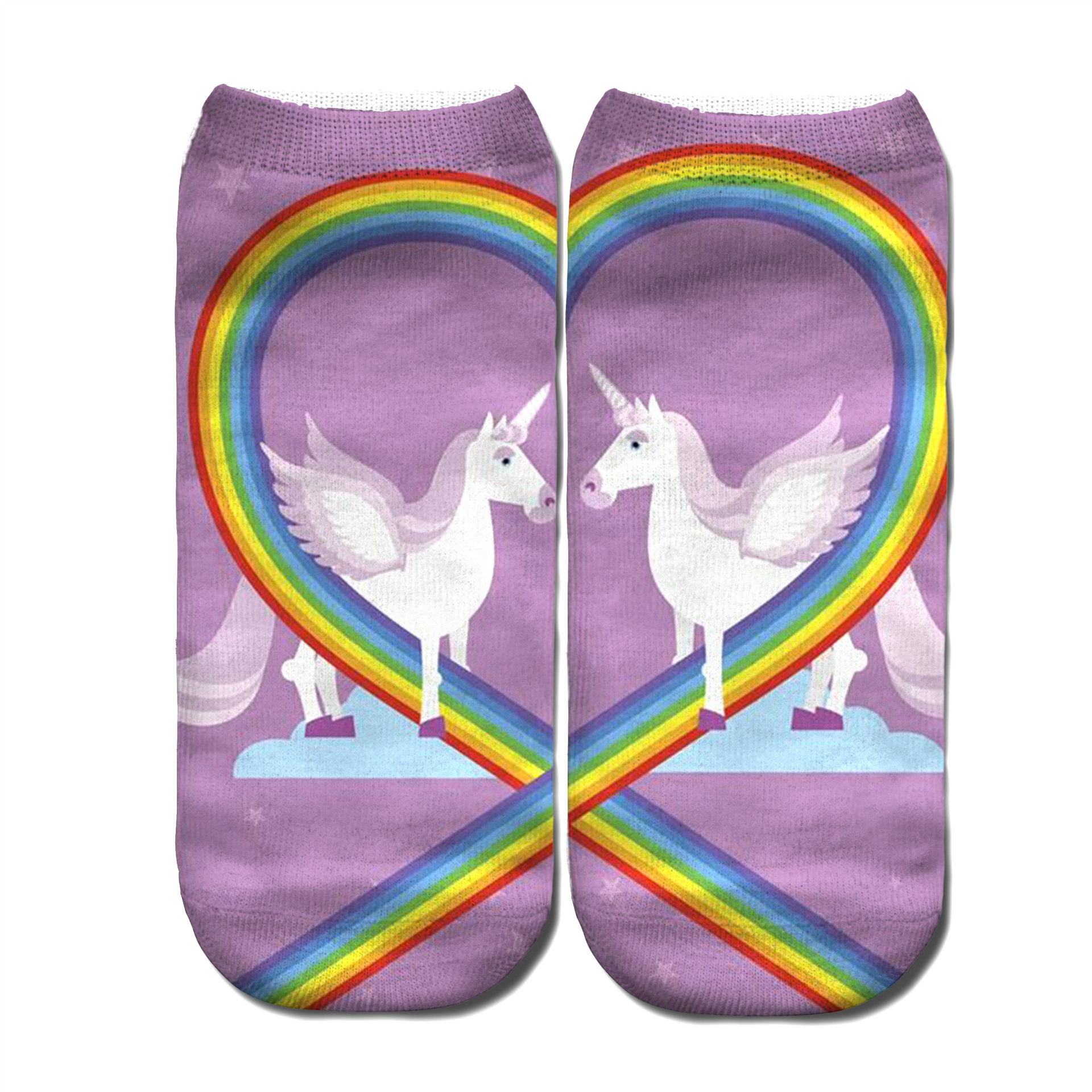 

Women Men's Dress Casual Funky Colorful No Show Ankle Socks Women Novelty Cool Socks Digital Printing Patterned Animal Low Cut Socks, Multi